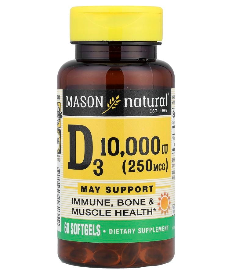 Mason Natural Vitamin D3 250 mcg (10000 IU) 60 Softgels