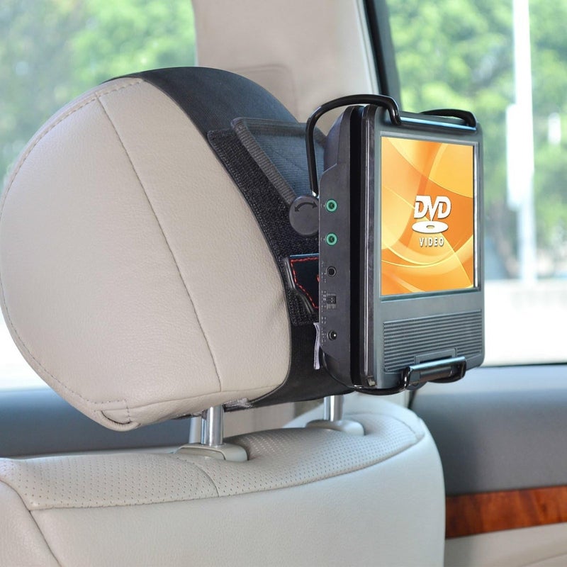 TFY Universal Car Headrest Mount Holder with Angle-Adjustable Holding Clamp for 7-9 Inch Swivel Screen Portable DVD Players,  Black - Image 4