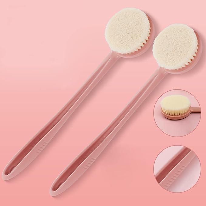 Glitzn Bath Body Brush With Soft Comfortable Long Handle Gentle Exfoliation Improve Skin's Health And Beauty Wet Or Dry Brushing Back Scrubber For Shower - Image 3