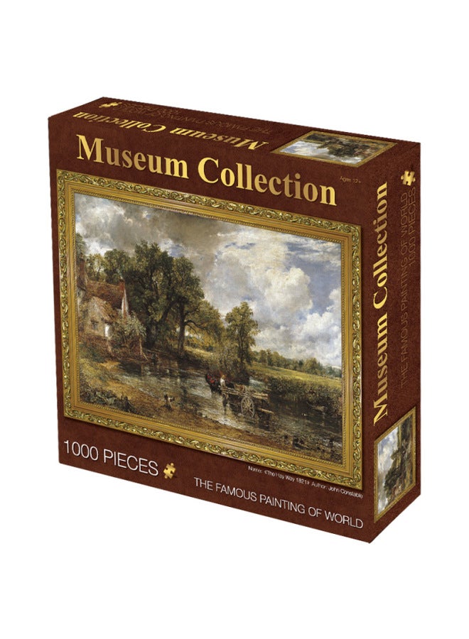 1000 Paper Adult Puzzle Toy Oil Painting World Famous Painting Van Gogh Starry Sky Decompression Outlet-Color:49199-4 Hay Car 1000 Pieces - Image 1