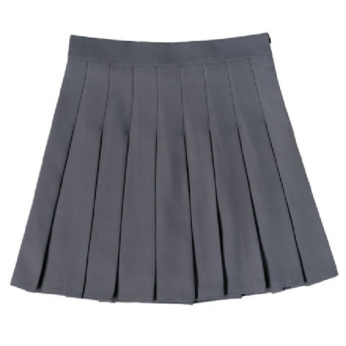 [lengthened safety pants zipper buttons] JK uniform skirt pleated skirt skirt spring summer skirt autumn and winter Dark gray