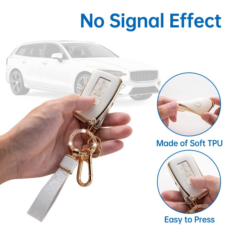 CACARLIKE for key Fob Cover with Keychain, Car Key Fob Case Smart Key Protector Holder - Image 3