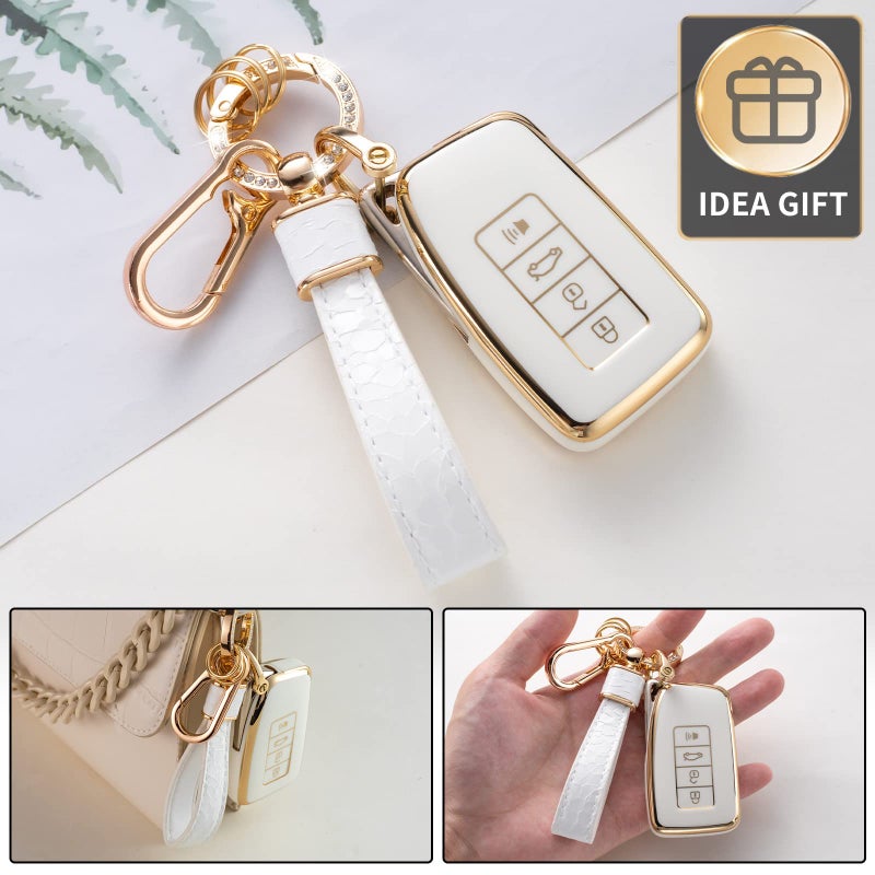 CACARLIKE for key Fob Cover with Keychain, Car Key Fob Case Smart Key Protector Holder - Image 4