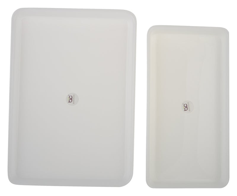 Barcrock Acrylic Premium Serving Tray for Kitchen and Dinning, Pack of 3 (White) - Image 1