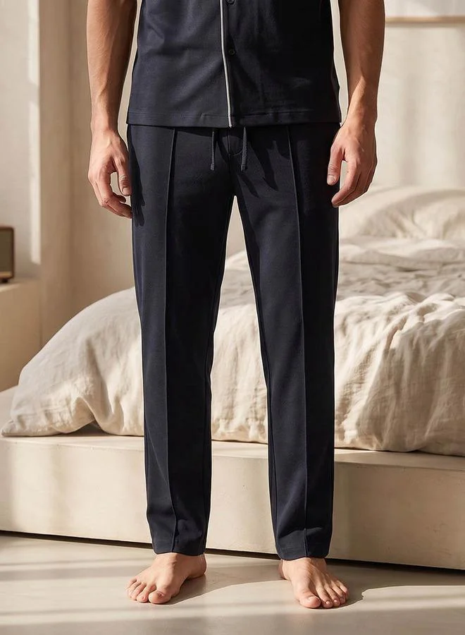 Splash FAV NAVY Cotton Piping Detail Button Front Nightwear Set for Men | Best Price UAE