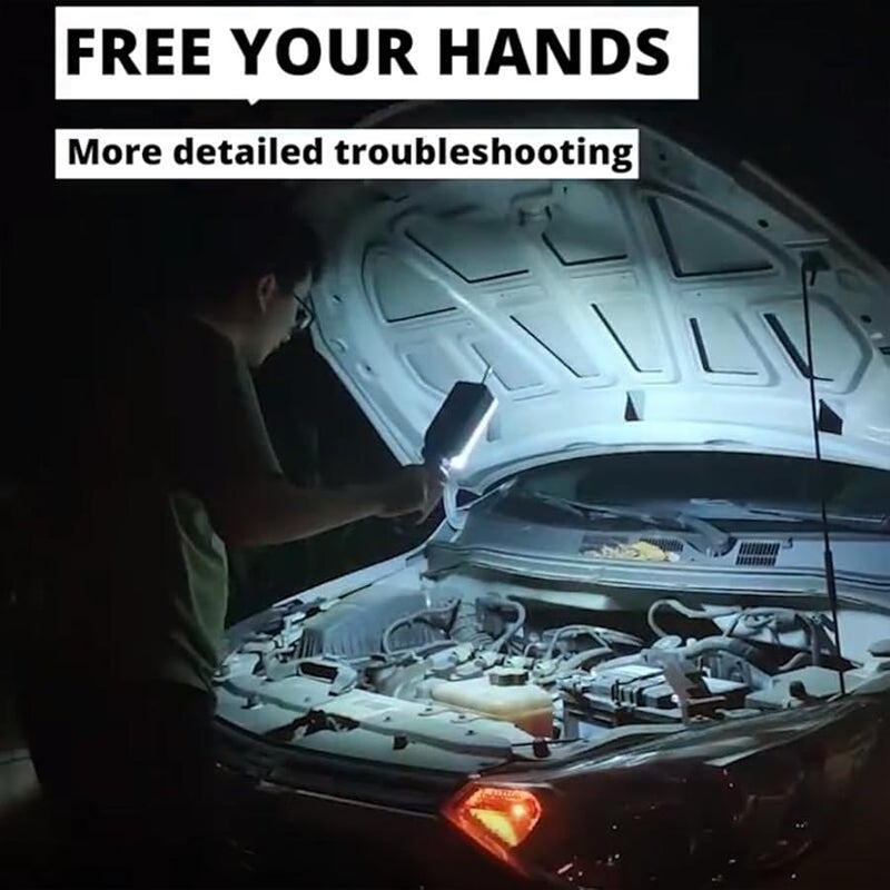 مصباح عمل قابل لإعادة الشحن عبر USB بقاعدة مغناطيسية، مع ضوء LED قابل للتعديل للاستخدام في التخييم والمشي لمسافات طويلة - Image 3