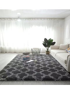 ZCM-HAPPY Modern Style Area Rug Non-Slip Super Soft Touch Living Room Bedroom Kitchen Decoration Of Carpet Floor Rug Fluffy Long Pile Rectangular 140x200cm 