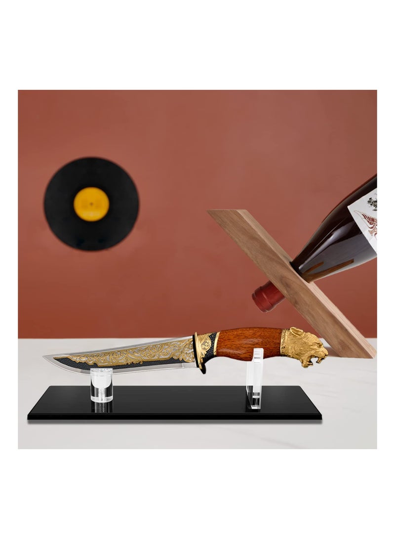 XiuWoo Acrylic Knife Display Stand, Desktop Display, Single Holder for Home Decor (Black Base)  - Image 2