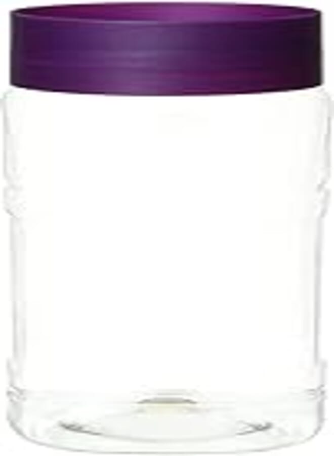 Yasin plastic legules storage jar with lid - multicolor