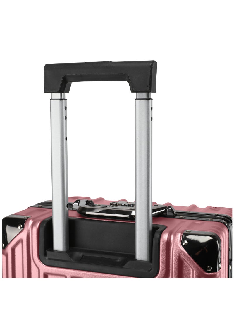 CABINPRO Lightweight Aluminum Frame Fashion Luggage Trolley Polycarbonate Hard Case Carry On Suitcase with 4 Quite 360 Degree Double Spinner Wheels CP001 Rose Gold  - Image 4