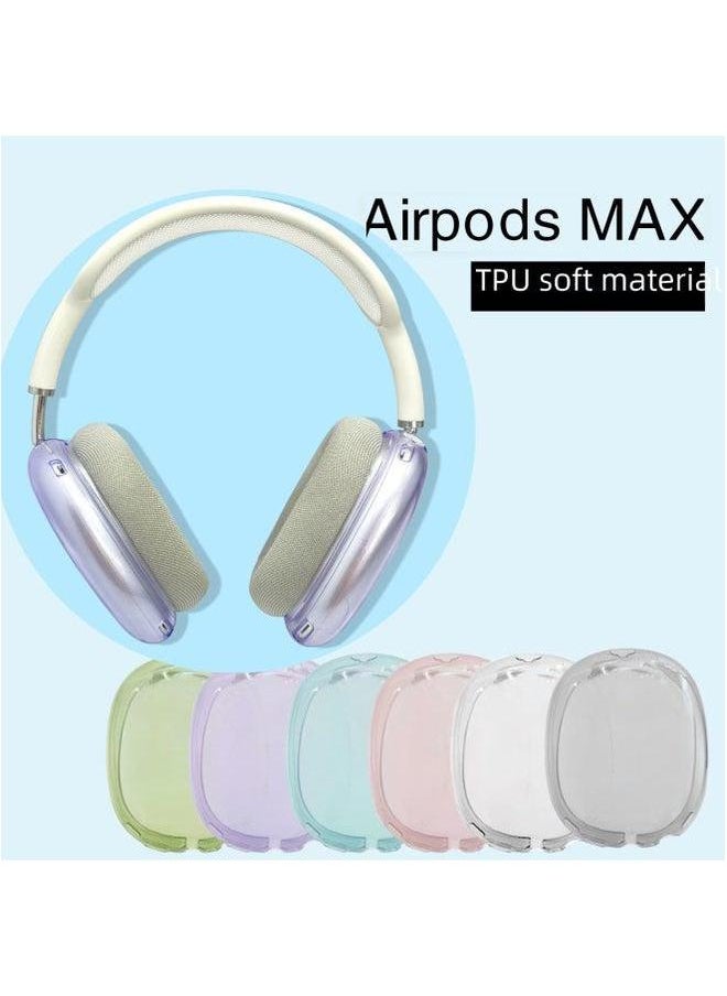 Generic - Applicable To Apple Air Pods Max Bluetooth Wireless Headset Transparent Soft Shell Protective Cover-Color:light Blue/outer Earmuffs-Model:Air Naked - Image 1