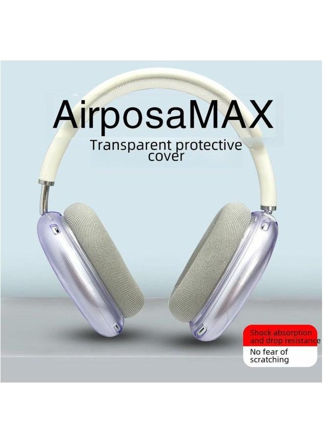 Generic - Applicable To Apple Air Pods Max Bluetooth Wireless Headset Transparent Soft Shell Protective Cover-Color:light Blue/outer Earmuffs-Model:Air Naked - Image 1