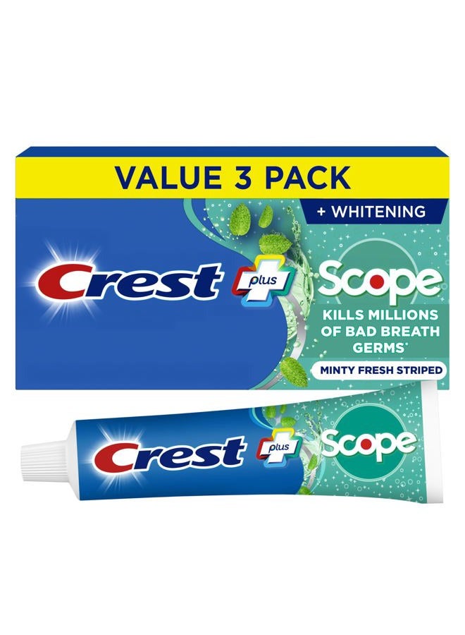 Crest + Scope Complete Whitening Toothpaste, Minty Fresh, 5.4 Oz (Pack of 3) - Image 1
