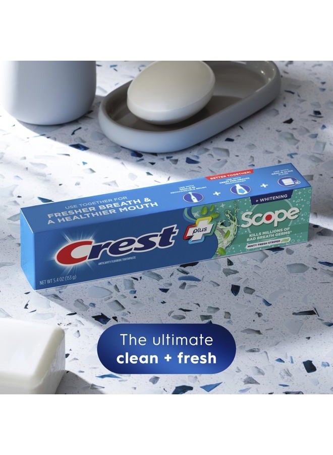 Crest + Scope Complete Whitening Toothpaste, Minty Fresh, 5.4 Oz (Pack of 3) - Image 2