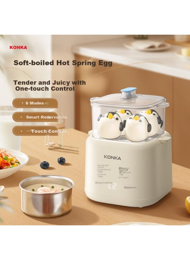Konka Egg Cooker, Compact Multifunctional Mini Electric Steamer, Single And Double Layer Breakfast Maker, All-in Egg Custard Machine For One Person, Home Steamer Kzdq-0303 - Image 2
