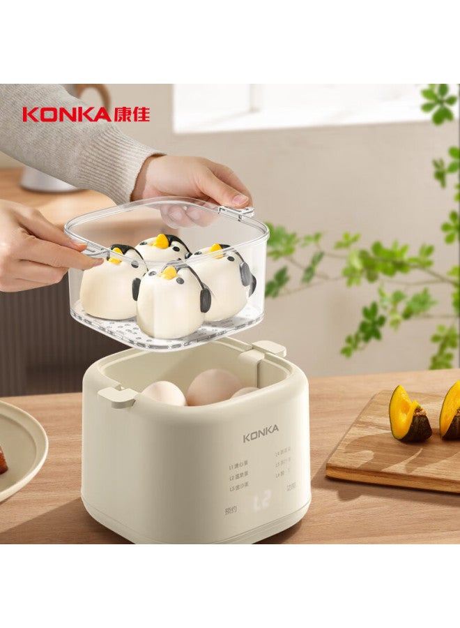 Konka Egg Cooker, Compact Multifunctional Mini Electric Steamer, Single And Double Layer Breakfast Maker, All-in Egg Custard Machine For One Person, Home Steamer Kzdq-0303 - Image 5