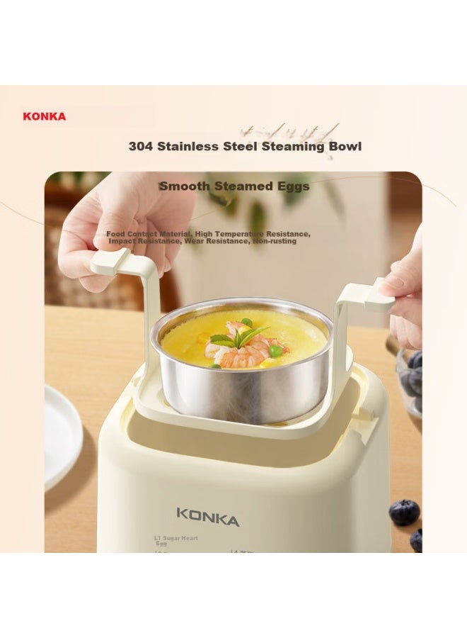 Konka Egg Cooker, Compact Multifunctional Mini Electric Steamer, Single And Double Layer Breakfast Maker, All-in Egg Custard Machine For One Person, Home Steamer Kzdq-0303 - Image 4