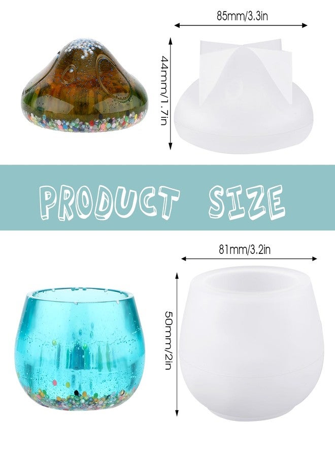 Prasacco Mushroom Jar Resin Molds Silicone Molds with Lid for DIY Storage Bottle Jewelry Box Candle Holder Candy Container Home Decor - Image 2
