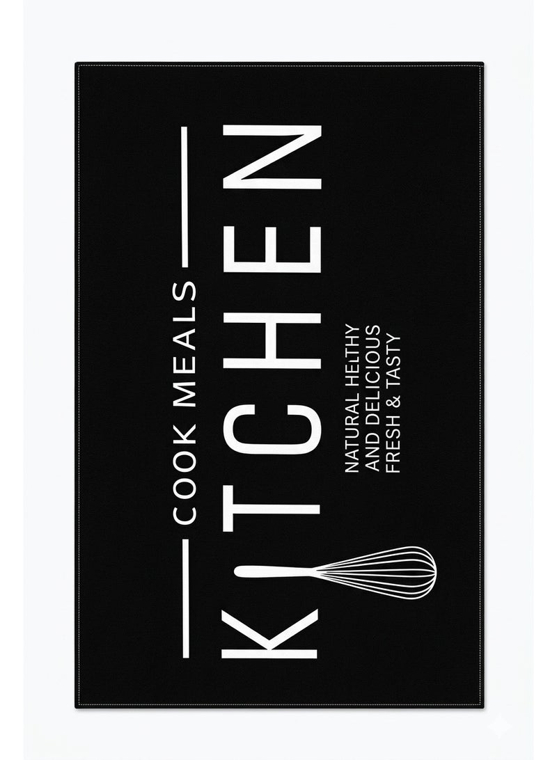 Modern 3D Kitchen Runner Mat 120x180 cm - Anti-Slip Washable Rug - Noir Edition - Image 3