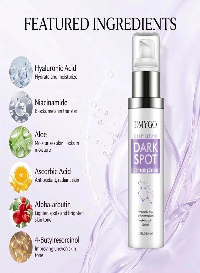 DMYGO Dark Spot Remover for Face, Dark Spot Corrector for Age Spot Sun Spot Brown Spot Melasma Uneven Skin Tone, with Vitamin C and Hyaluronic Acid for Women and Men, 1.7 FL.OZ - Image 2
