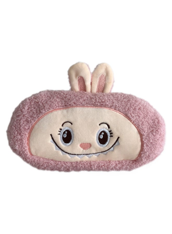Japanese Cute Multi-pattern Embroidery Pencil Case Kappibala Big Ear Dog Plush Doll Hand Bag Student Storage Bag-Color:Pink Cloth - Image 1