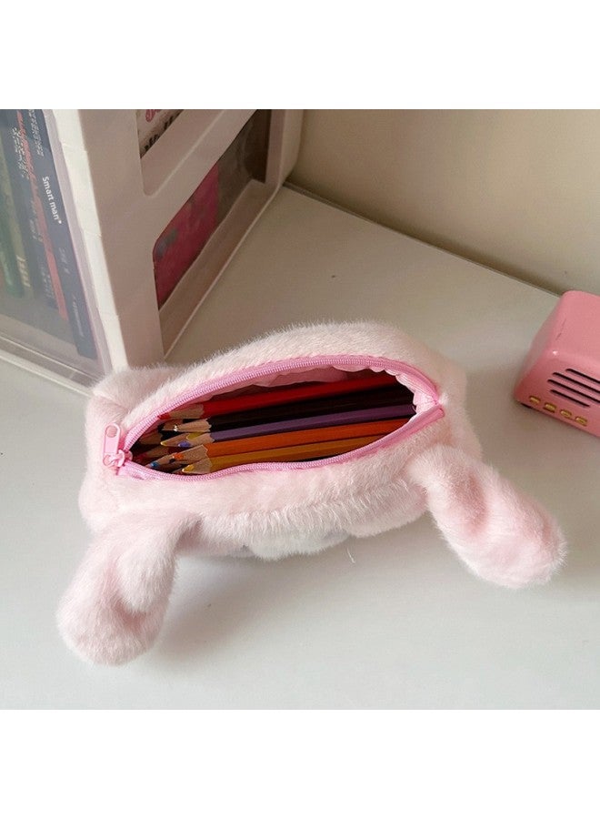 Japanese Cute Multi-pattern Embroidery Pencil Case Kappibala Big Ear Dog Plush Doll Hand Bag Student Storage Bag-Color:Pink Cloth - Image 5