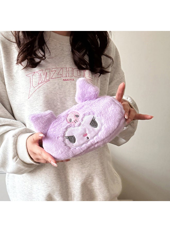 Japanese Cute Multi-pattern Embroidery Pencil Case Kappibala Big Ear Dog Plush Doll Hand Bag Student Storage Bag-Color:Pink Cloth - Image 3
