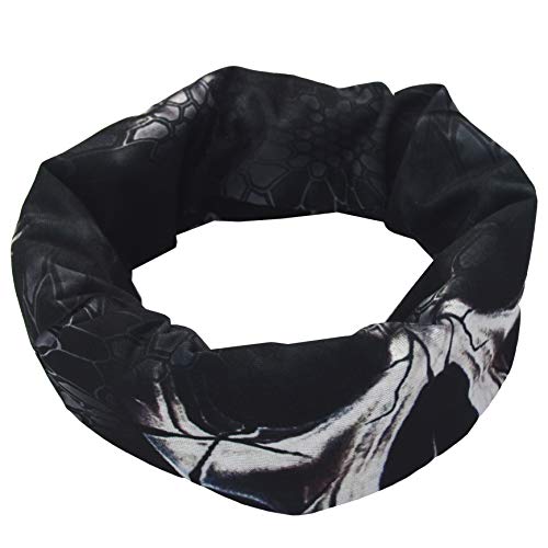 Obacle Skull Face Mask Half for Dust Wind UV Sun Protection Seamless 3D Tube Mask Bandana for Men Women Durable Thin Breathable Skeleton Mask Motorcycle Riding Biker (Black Eye Smile Skull) - Image 4