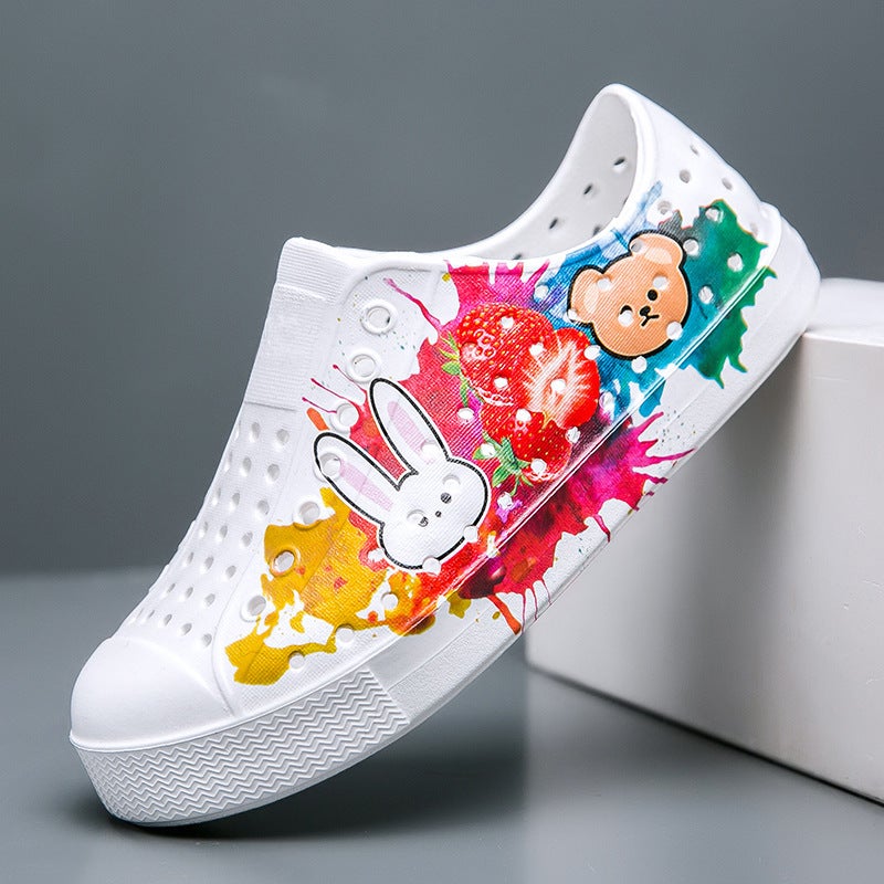 Bamboo Tune Children'S Hole Shoes Men'S And Women'S Children'S Casual Breathable Graffiti Soft-Soled Beach Wading Sandals - Image 2