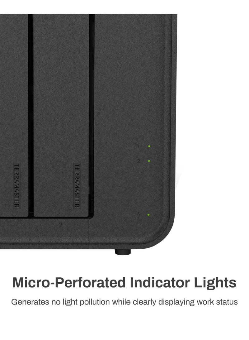 TERRAMASTER D5 Hybrid HDD NVMe Enclosure - USB 3.2 Gen 2 10Gbps Type C 5Bay USB Storage Supports RAID 0/1/Single/JBOD Exclusive 2+3 RAID Hybrid Disk Array (Diskless) - Image 3
