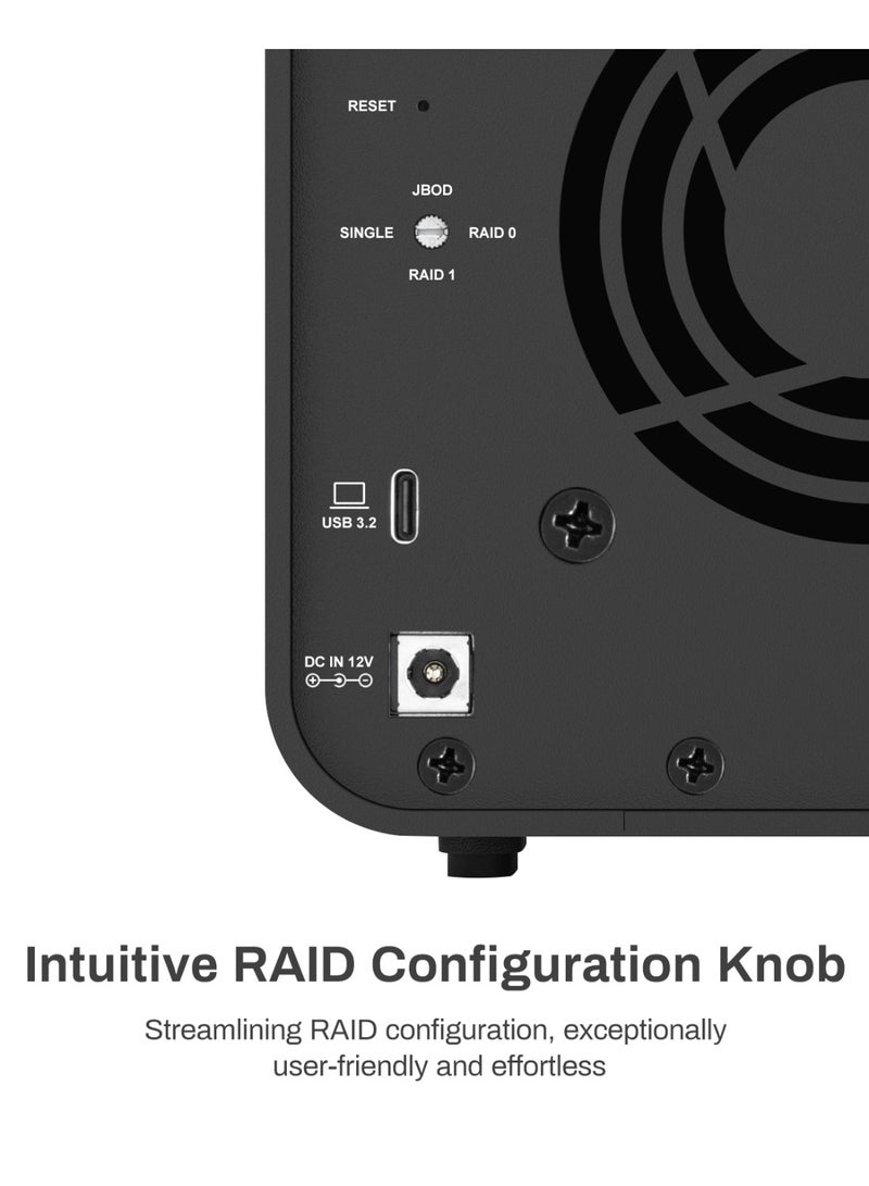 TERRAMASTER D5 Hybrid HDD NVMe Enclosure - USB 3.2 Gen 2 10Gbps Type C 5Bay USB Storage Supports RAID 0/1/Single/JBOD Exclusive 2+3 RAID Hybrid Disk Array (Diskless) - Image 4