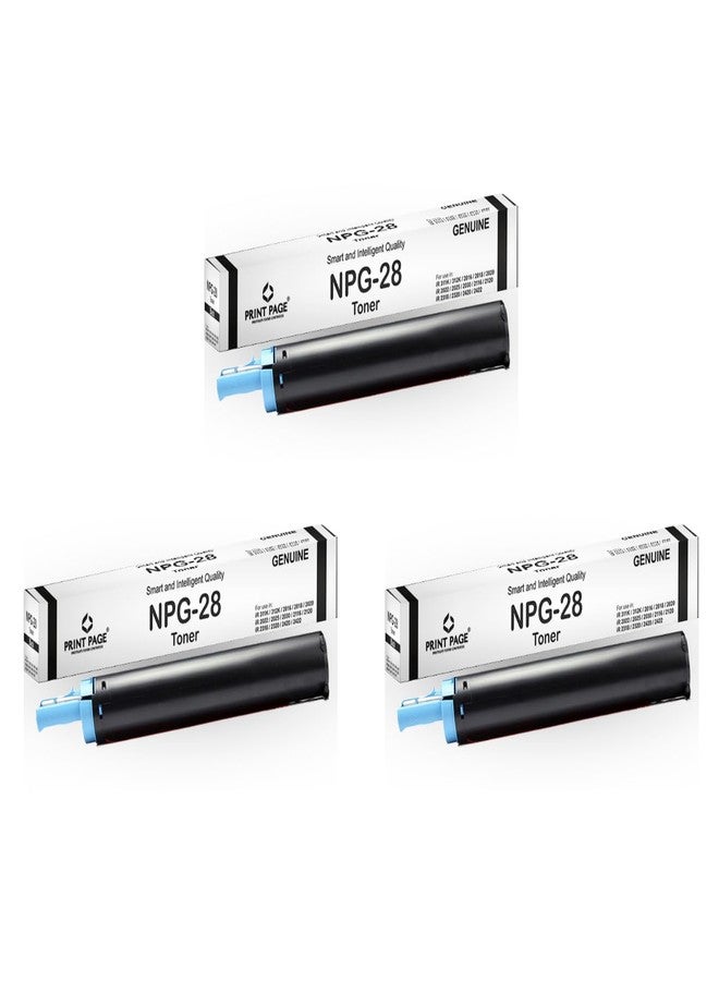 Print Page NPG-28 Toner Cartridge Compatible for Printers iR 311K, 312K, 2016, 2018, 2020, 2022, 2025, 2030, 2116, 2120, 2318, 2320, 2420,2422 (Set of 3) - Image 1