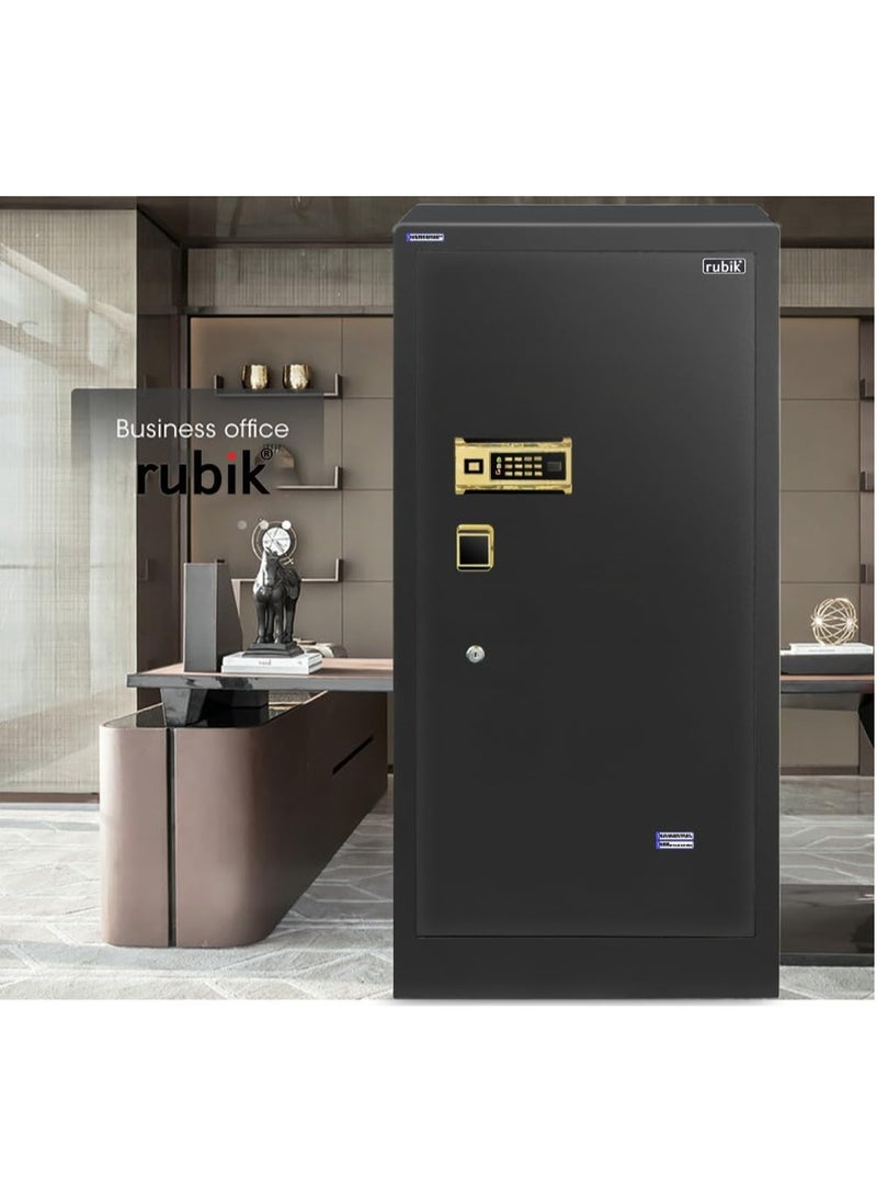 Rubik Safe Box X-Large with Dual Security Digital Keypad and Key Lock System Protect Money Documents for Home Office RB150H-BG (Size, 150x60x56cm) Black  - Image 3