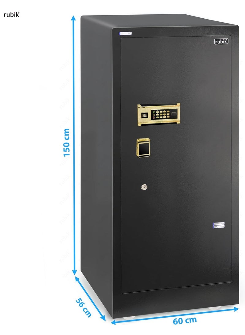Safe Box X-Large with Dual Security Digital Keypad and Key Lock System Protect Money Documents for Home Office RB150H-BG (Size, 150x60x56cm) Black