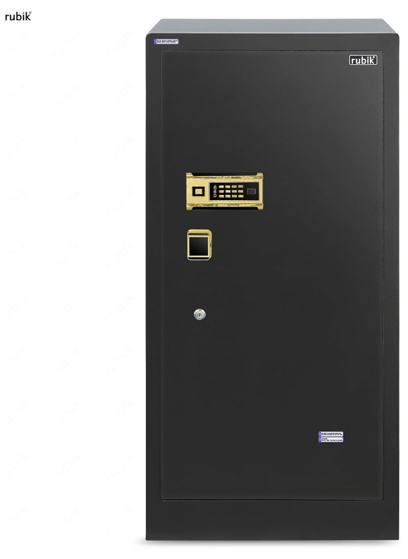 Rubik Safe Box X-Large with Dual Security Digital Keypad and Key Lock System Protect Money Documents for Home Office RB150H-BG (Size, 150x60x56cm) Black  - Image 5