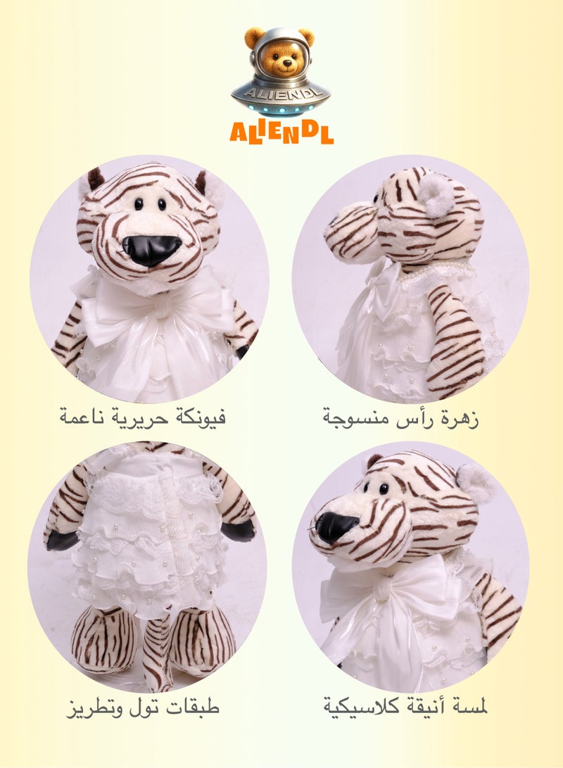 ALIENDL Clever Tiger – Plush Tiger Stuffed Animal Toy for Baby Kids, Soft Cute Tiger Dress Doll Gift Set with Removable Clothes & Pouch, Perfect Gift for Kids, Girls, Friends & Couples - Image 5