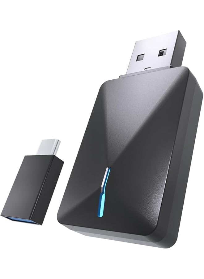 KASTWAVE Wireless Caplay Adapter, Convert Wired To Wireless Carplay Adapter, Auto Car Play Wireless Dongle With Ios10+ / Android 11+, Support Ota, Black - Image 1