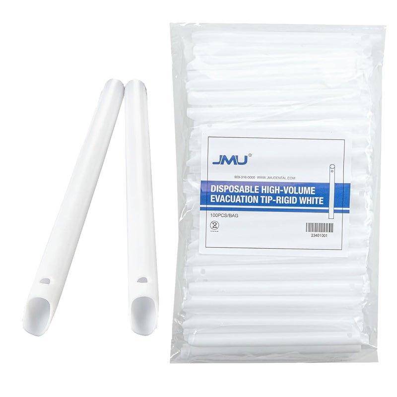 JMU 100 قطعة من نصائح الشفط HVE للأسنان، نصائح الإخلاء للأسنان، نصائح الإخلاء عالية الحجم، نصائح الشفط القابلة للتصرف مع فتحات تهوية - Image 1