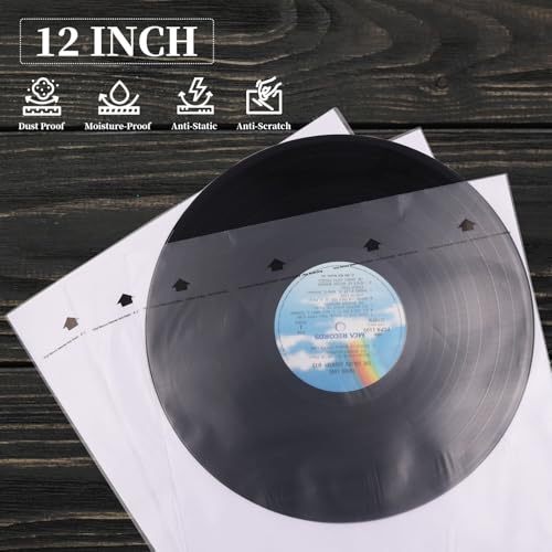 sdroceRyaM 20pcs Vinyl Record Inner Sleeves 12 Inches Rice Paper LP Sleeves for 33 RPM Anti-Static Vinyl Record Sleeves 3-Layer Acid-Free Protective Sleeves for Album Cover LP Collection - Image 2