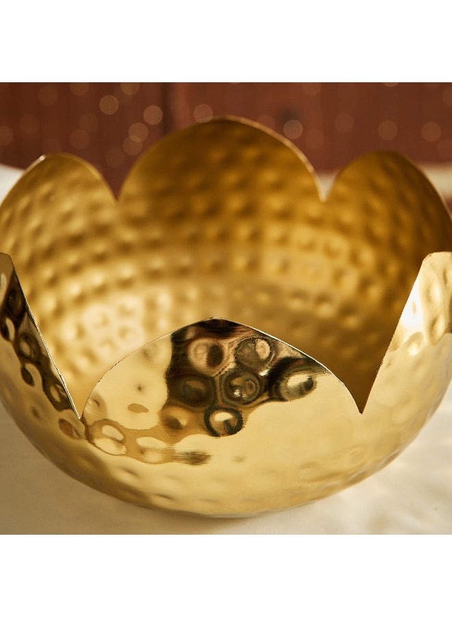 Home Box Kumudh Noore Decorative Hammered Urli - 24x24x13 cm - Image 3