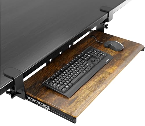 AX WABER Keyboard Tray Under Desk Pull Out with Extra Sturdy C Clamp Mount System 273 325 inch Including Clamps x 11 Inch SlideOut Platform Computer Drawer for Typing Vintage AX01WG02 - Image 3