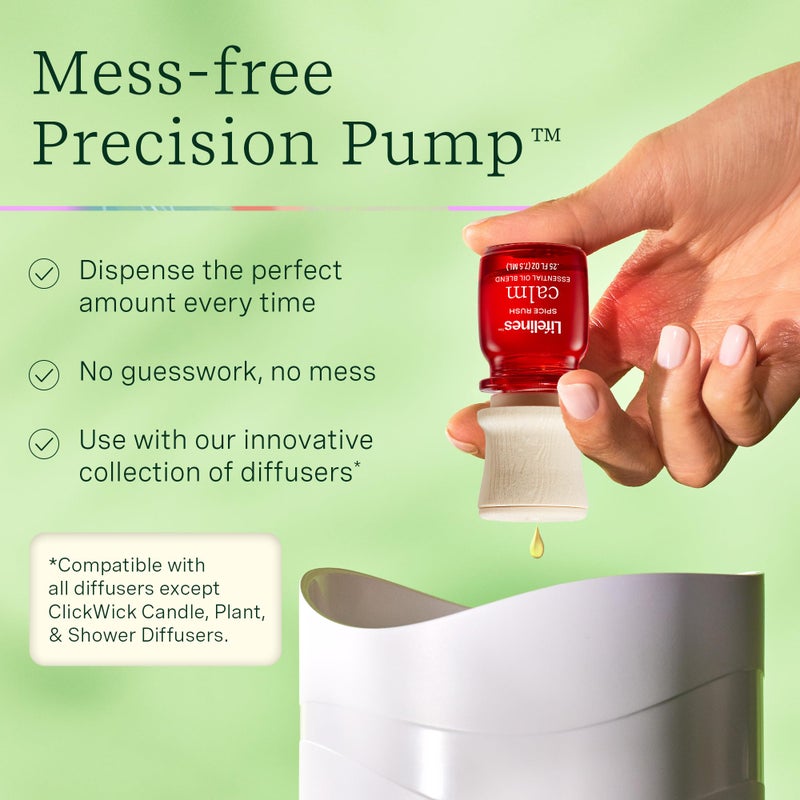 LifeLines مجموعة زيوت عطرية أساسية من لايفلاينز، مجموعة اكتشاف 5 عبوات - زيوت عطرية ممزوجة مع مضخة دقيقة لموزعات الروائح - عطر يدوم طويلاً - مزيج من الفرح، الهدوء، التركيز والطاقة - Image 4