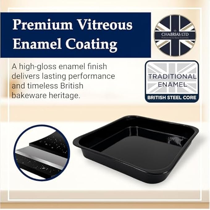 Samuel Groves 10 Square Baking TinSmall Roasting Pan Vitreous Enamel With Pfoa Free British Made 1BlackGbb047544 - Image 4