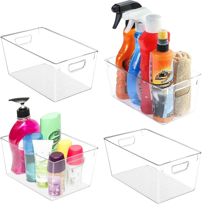 Utopia Kitchen Clear Organizer or Storage Bins - 4 Pack Pantry Organizers and Storage Bins - Medium Clear Storage Containers for Organizing Fridge, Kitchen Organization - Image 1