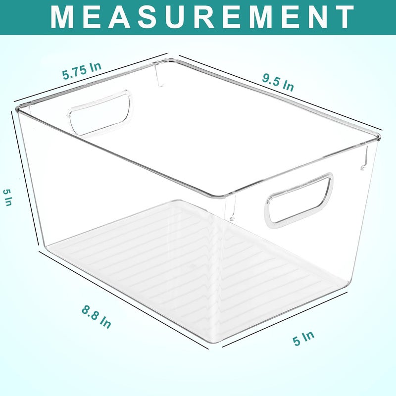 Utopia Kitchen Clear Organizer or Storage Bins - 4 Pack Pantry Organizers and Storage Bins - Medium Clear Storage Containers for Organizing Fridge, Kitchen Organization - Image 2