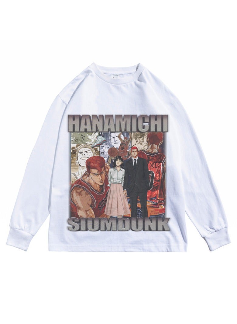 KUYING New Slam Dunk Retro Washed Long Sleeve Bottom Shirt  - Image 1