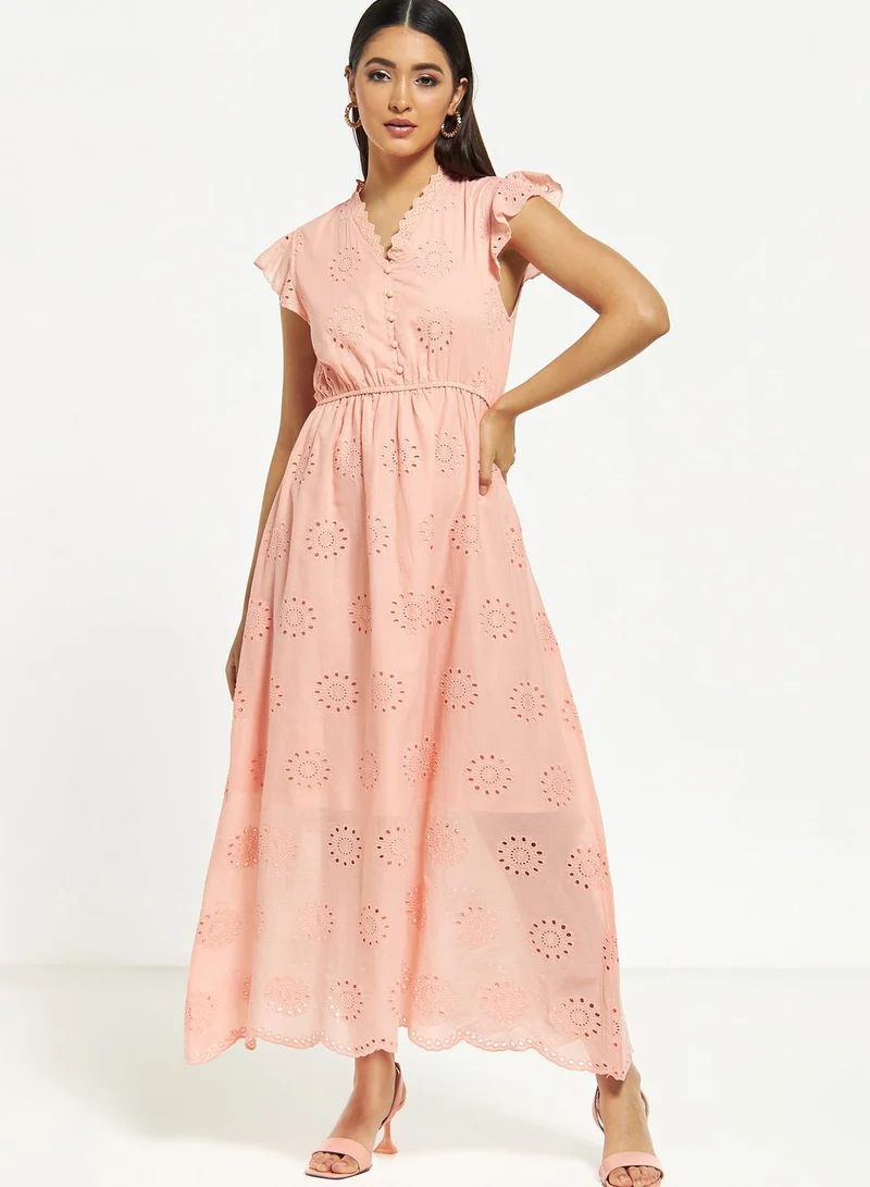 2Xtremz Open Work Ruffle Detail Dress