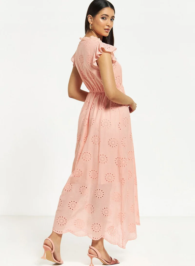 2Xtremz Open Work Ruffle Detail Dress