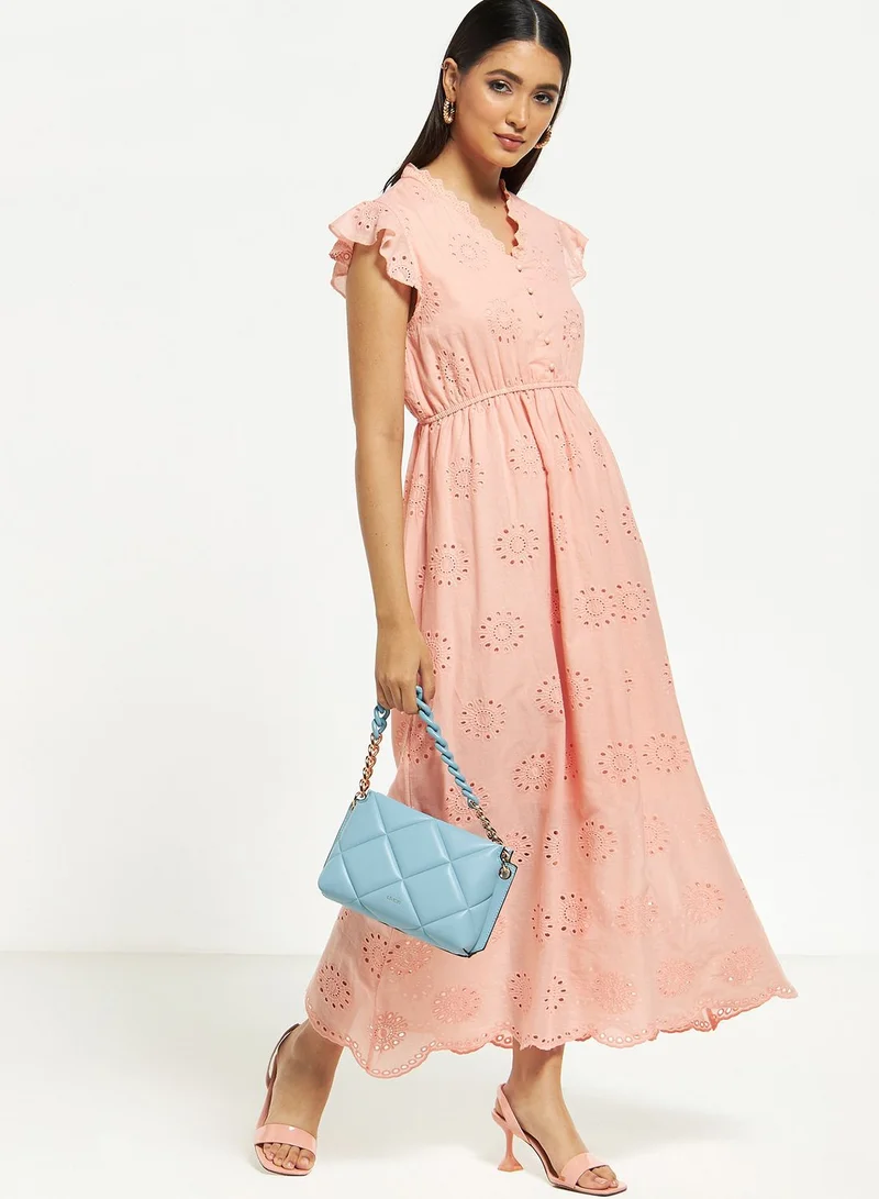 2Xtremz Open Work Ruffle Detail Dress