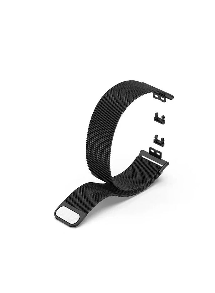 حزام ميلانيزي مناسب للإغلاق من الفولاذ المقاوم للصدأ قابل للتعديل للنساء والرجال أسود - Image 1